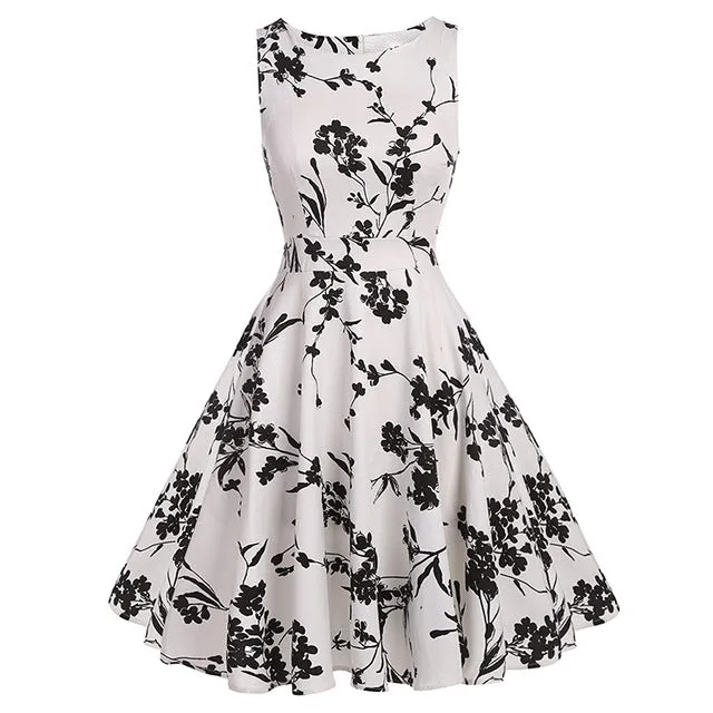 Floral Print Sleeveless Dress Multiple Colors
