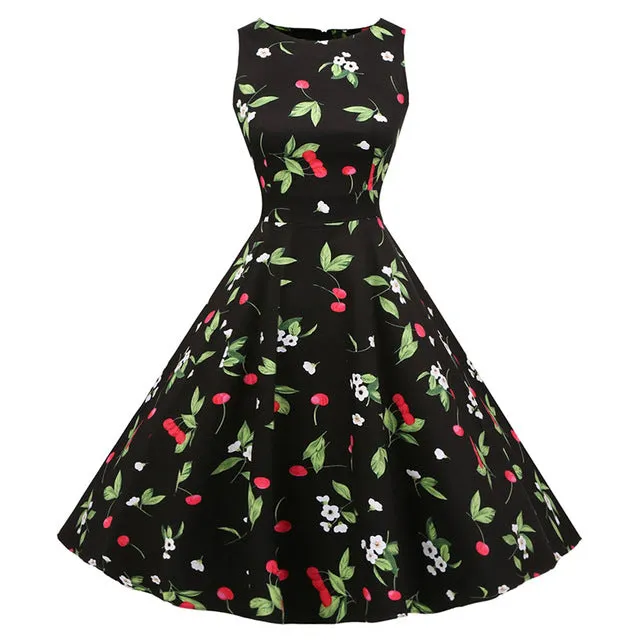 Floral Print Sleeveless Dress Multiple Colors