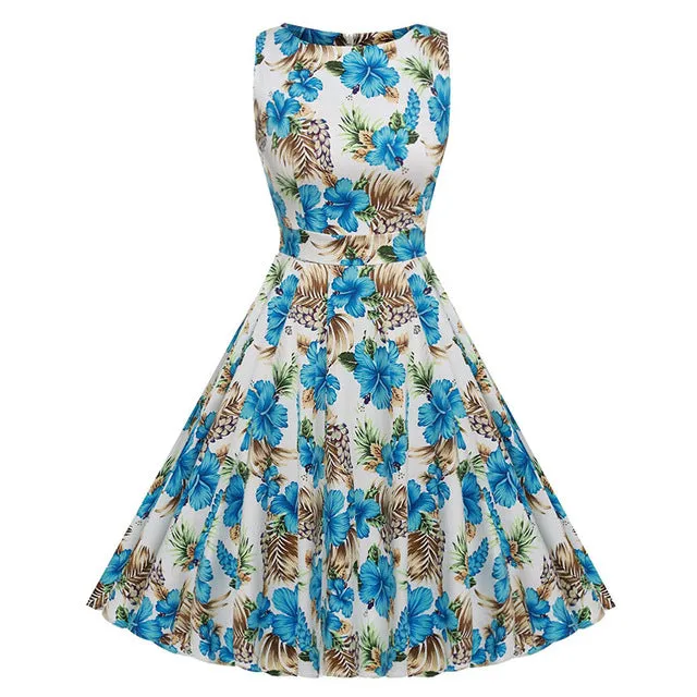 Floral Print Sleeveless Dress Multiple Colors