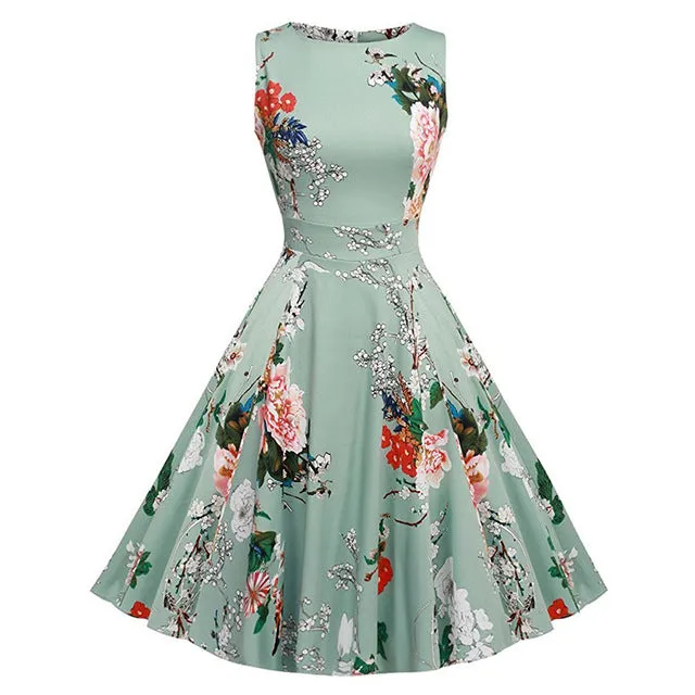 Floral Print Sleeveless Dress Multiple Colors