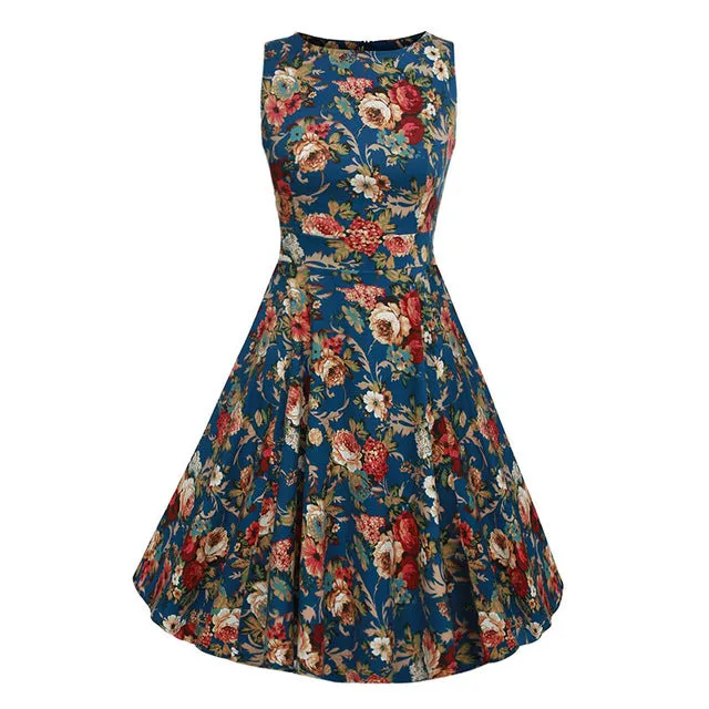 Floral Print Sleeveless Dress Multiple Colors