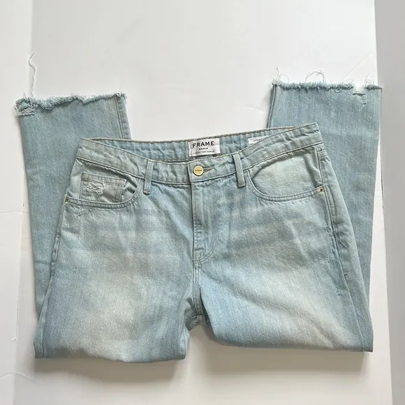 FRAME Denim Le Grand Garçon Jean Earls Court Light Wash Relaxed Fit Sz 28