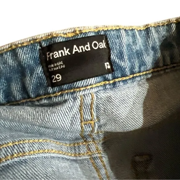 Frank And Oak The Cyndi Straight Fit Jeans Women's Size 29 Light Wash High Rise