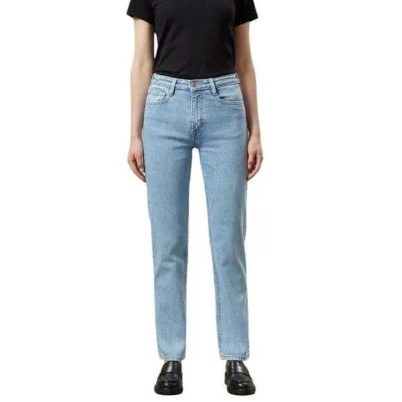 Frank And Oak The Cyndi Straight Fit Jeans Women's Size 29 Light Wash High Rise