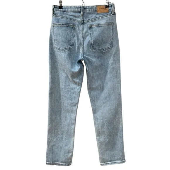 Frank And Oak The Cyndi Straight Fit Jeans Women's Size 29 Light Wash High Rise