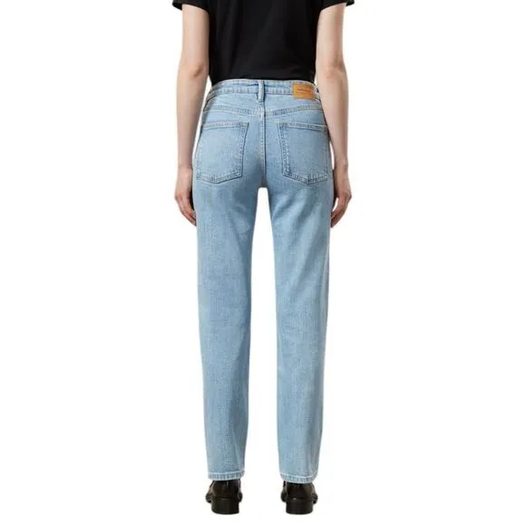 Frank And Oak The Cyndi Straight Fit Jeans Women's Size 29 Light Wash High Rise