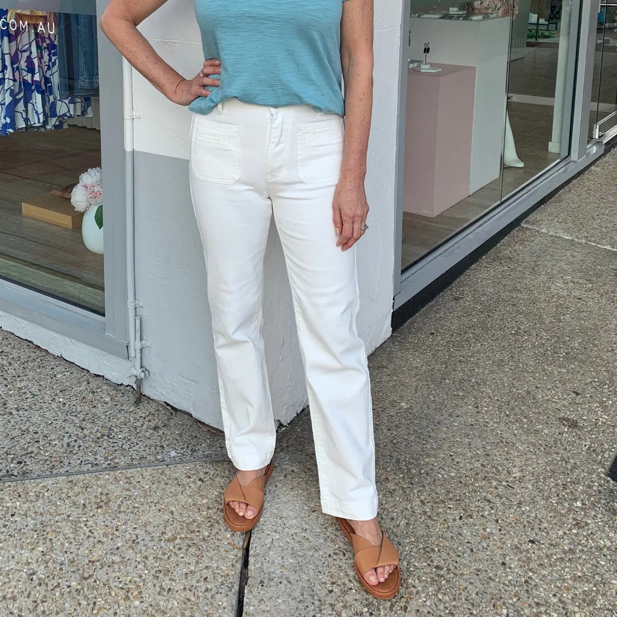 Frida Straight Leg Jeans (White)
