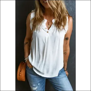 Frill Notched Sleeveless Tank