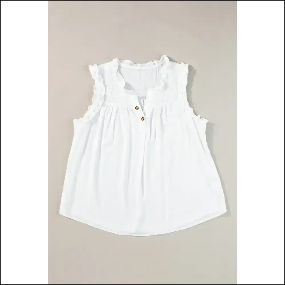 Frill Notched Sleeveless Tank