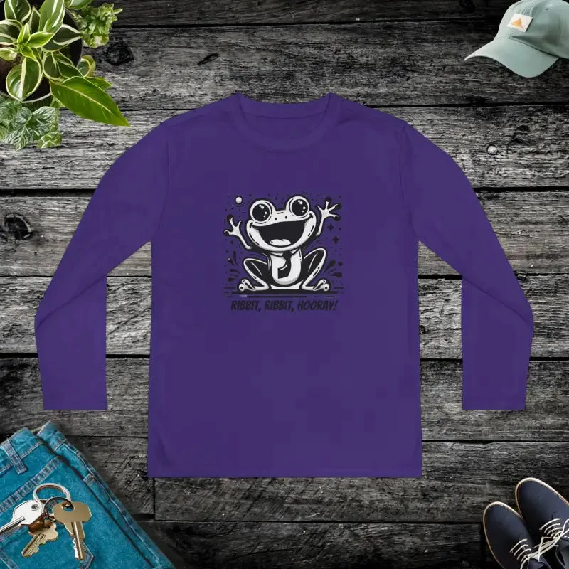 Frog Fun Youth Long Sleeve Tee with Posicharge Fabric