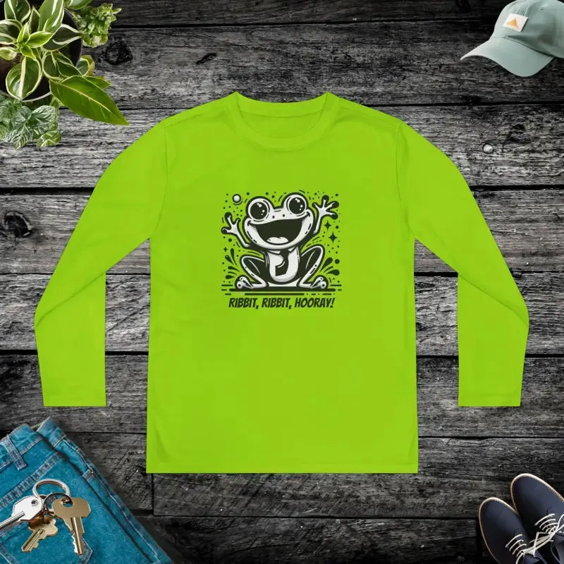 Frog Fun Youth Long Sleeve Tee with Posicharge Fabric