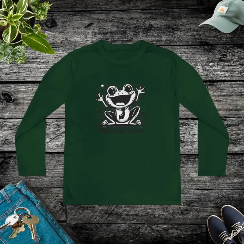 Frog Fun Youth Long Sleeve Tee with Posicharge Fabric