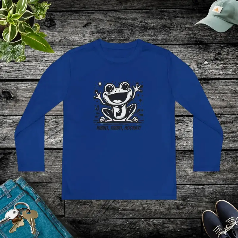 Frog Fun Youth Long Sleeve Tee with Posicharge Fabric