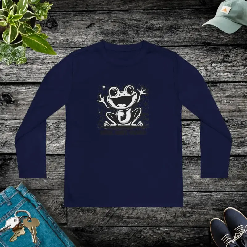 Frog Fun Youth Long Sleeve Tee with Posicharge Fabric