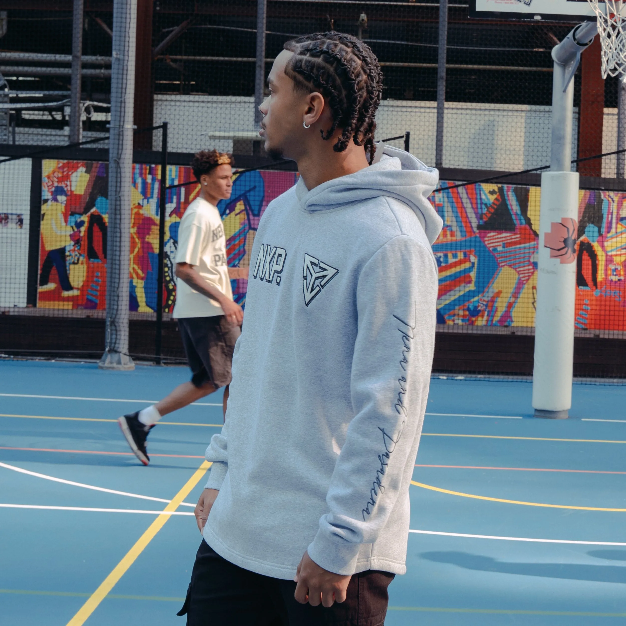Fury Dual Curved Hoodie Grey Marle