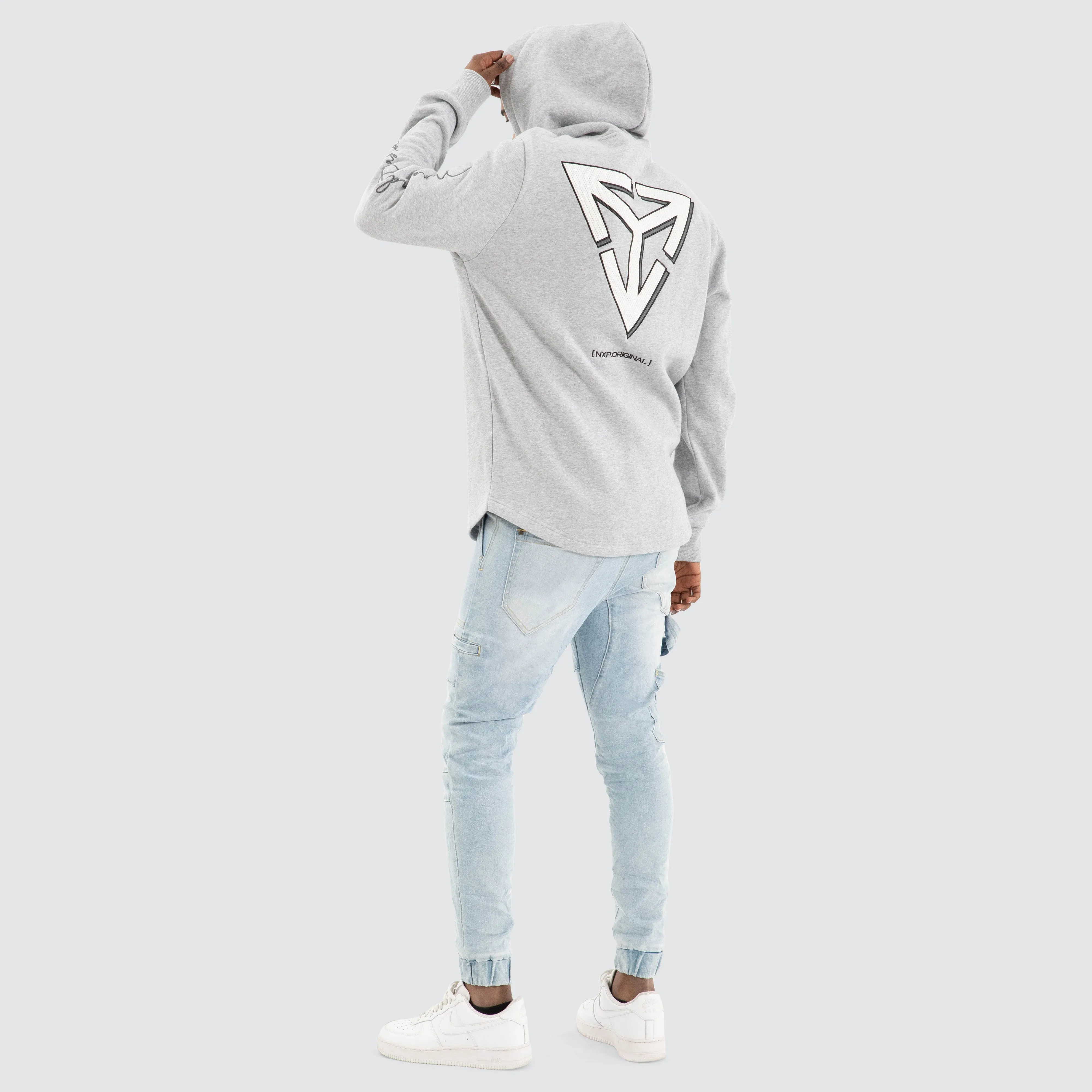 Fury Dual Curved Hoodie Grey Marle
