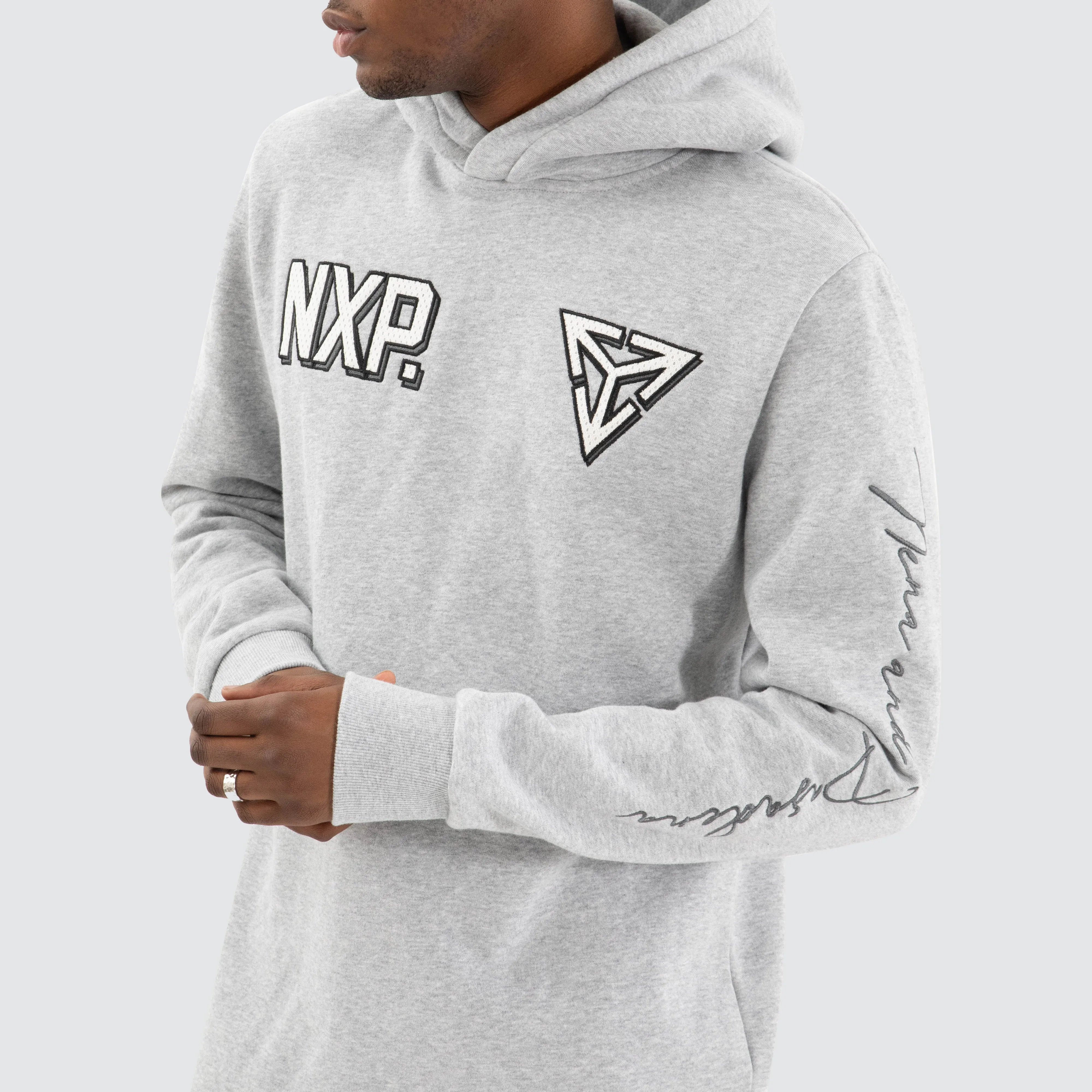 Fury Dual Curved Hoodie Grey Marle