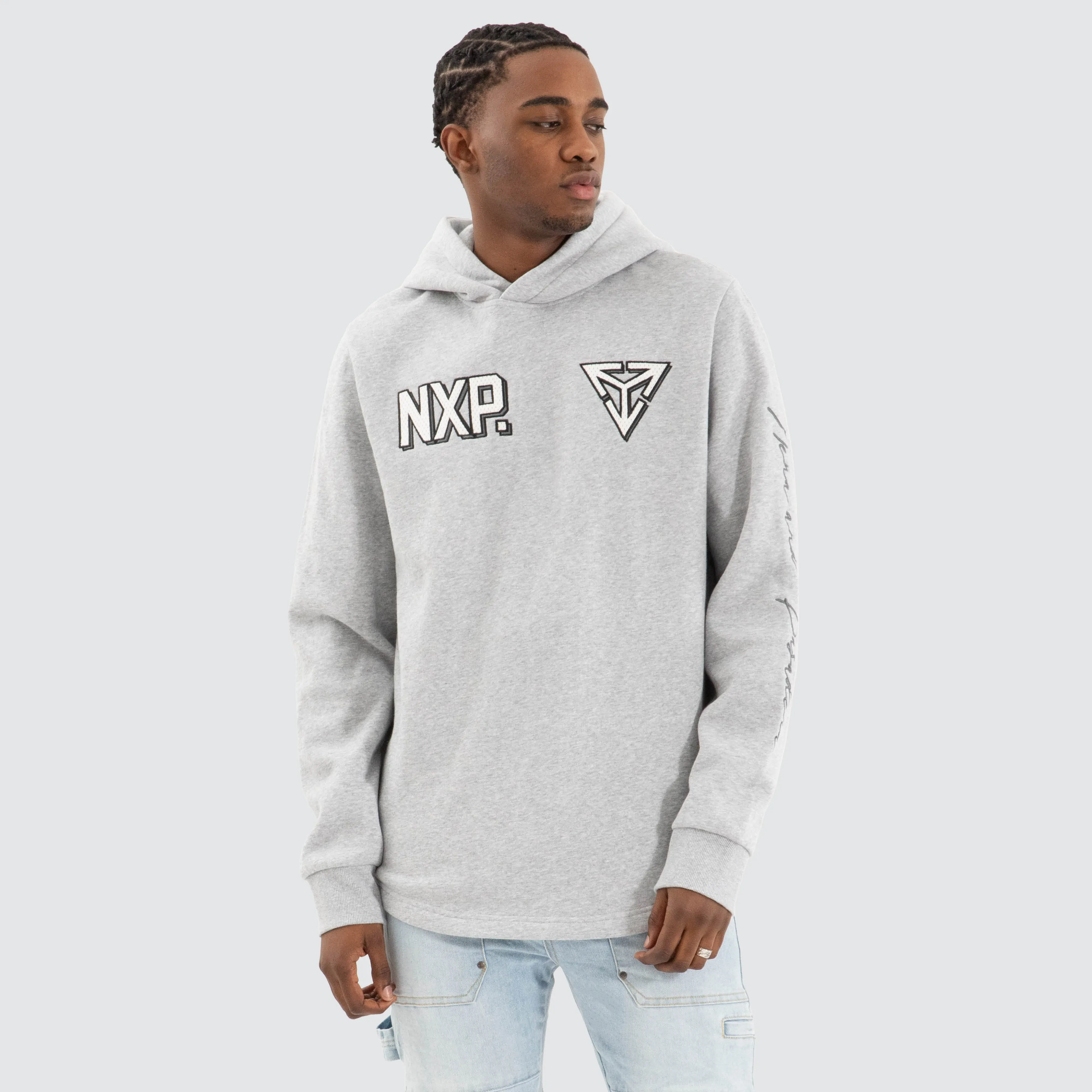 Fury Dual Curved Hoodie Grey Marle