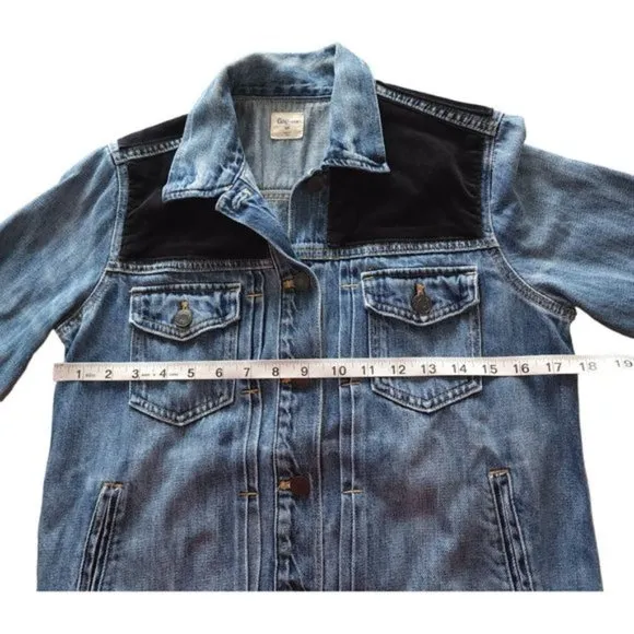 GAP Icon Denim jacket with black velvet patches