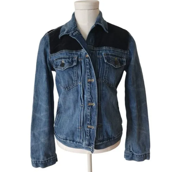 GAP Icon Denim jacket with black velvet patches