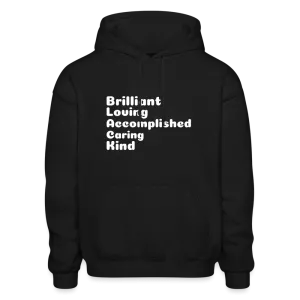 Gildan Heavy Blend Adult Hoodie stating that Black is brilliant.
