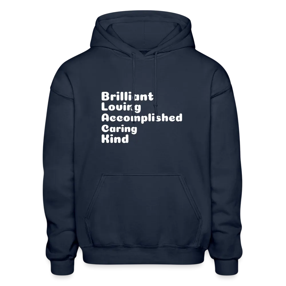 Gildan Heavy Blend Adult Hoodie stating that Black is brilliant.
