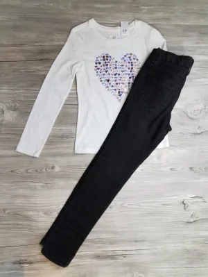 GIRL SIZE 10 YEARS - FOXY JEANS / The GAP, 2 Piece Mix N Match Outfit NWT / EUC B21