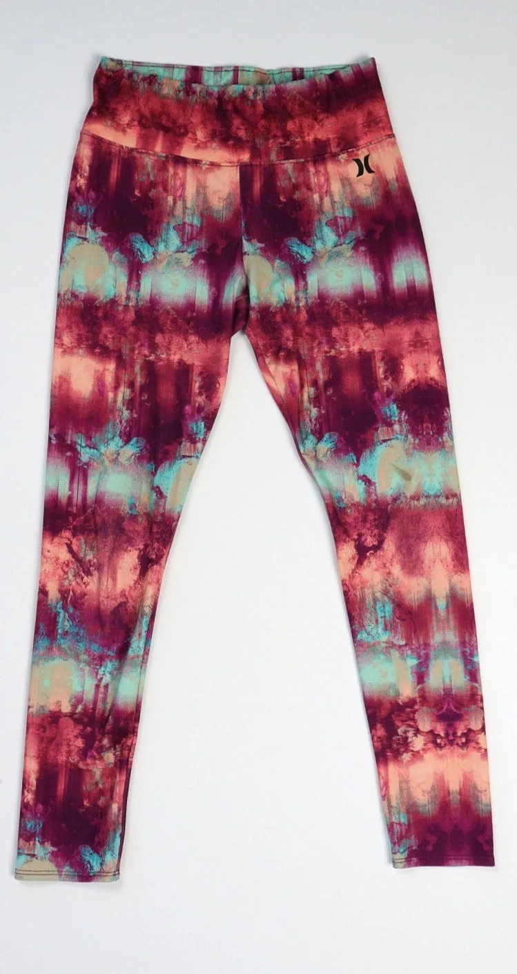 GIRL SIZE MEDIUM (8/10 YEARS) - HURLEY, Patterned Yoga Pants EUC B36