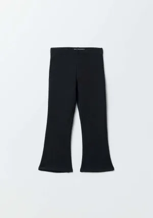 Girls Plush flared trousers - Black