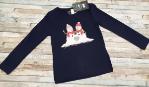 Girls Snowman Christmas  T Shirt
