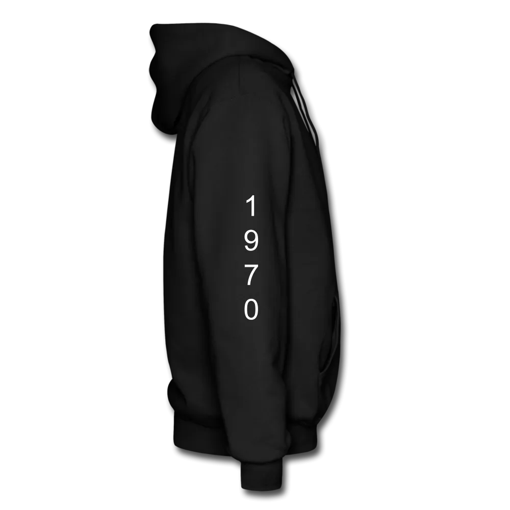 Glenn Edward Hickman Gildan Heavy Blend Adult Hoodie with dates on sleeves