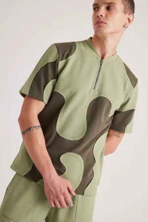 Go- Crazy Cut Tee - Fair Green