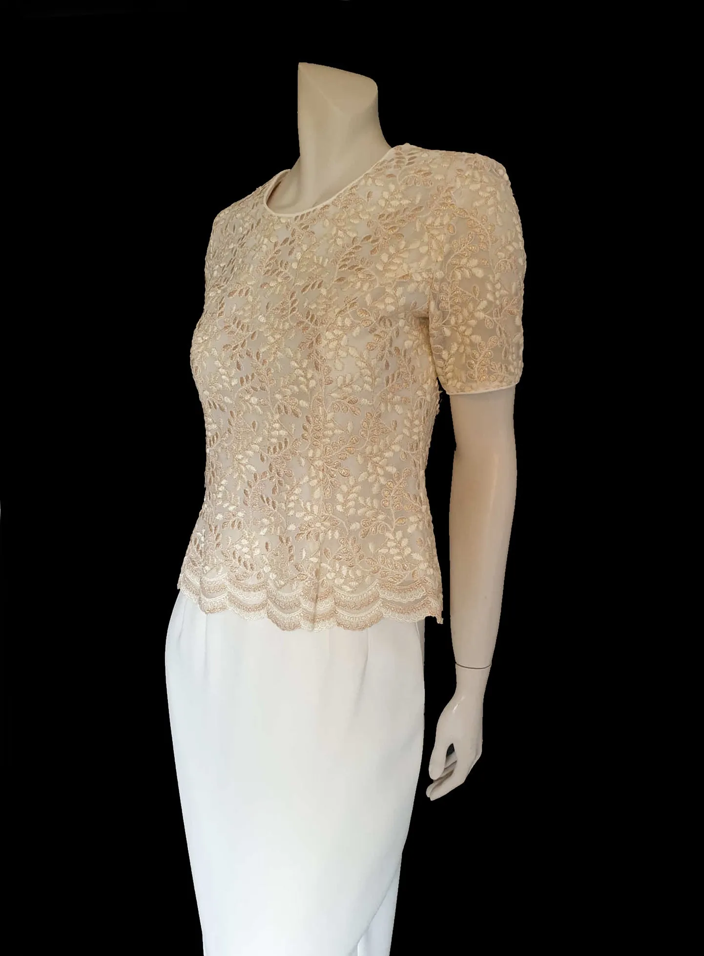 Gold and Cream Skirt Suit by Casadei - S