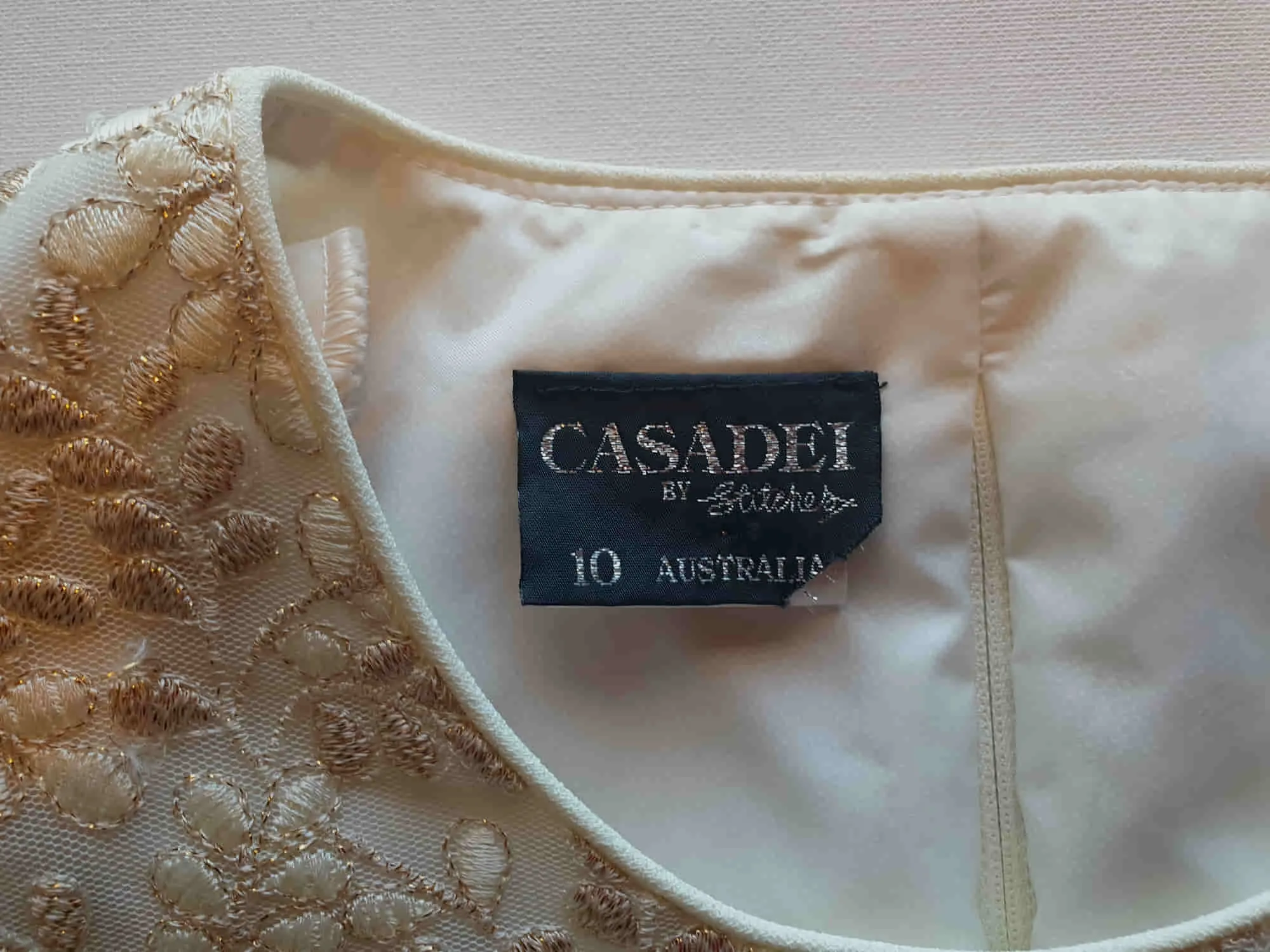 Gold and Cream Skirt Suit by Casadei - S