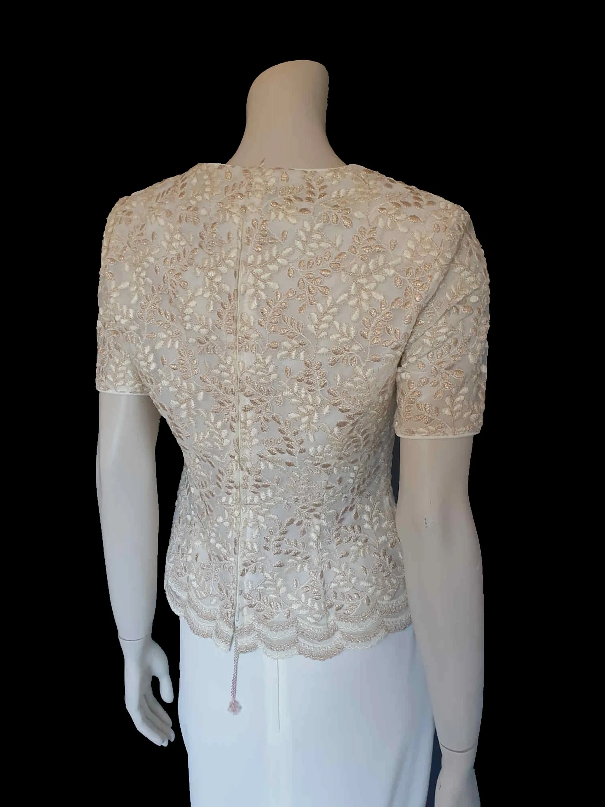 Gold and Cream Skirt Suit by Casadei - S