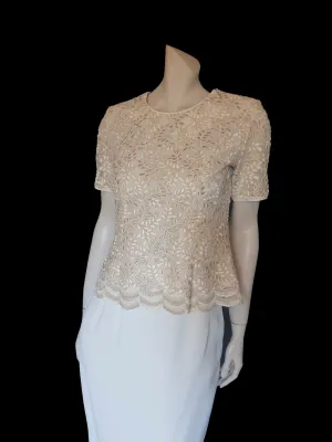 Gold and Cream Skirt Suit by Casadei - S