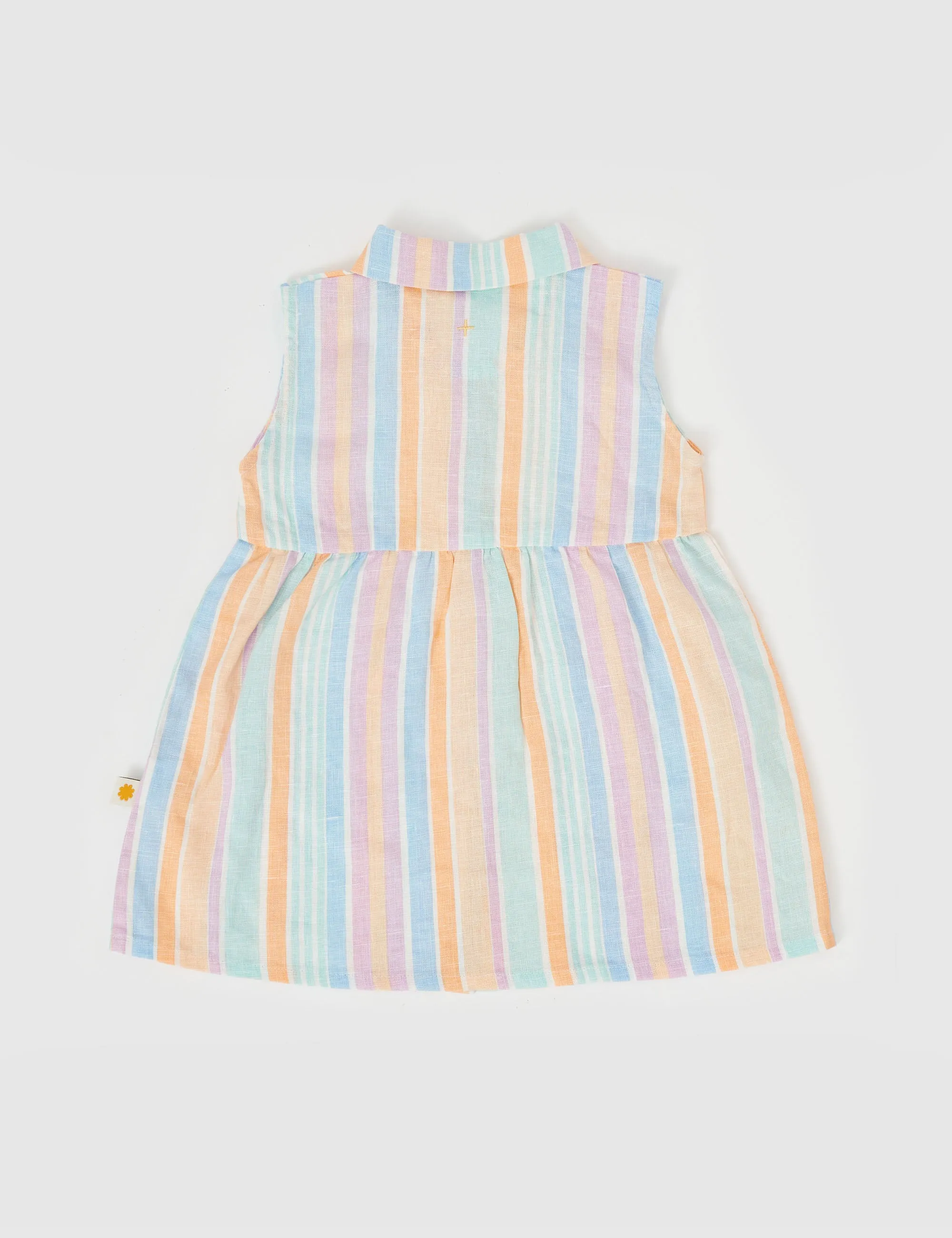 Goldie   Ace - Rudy Linen Dress (Pastel Stripe)