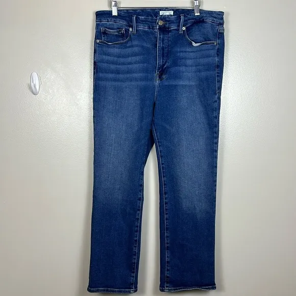 Good American Revolve Legs Straight Jeans in Indigo332 EUC