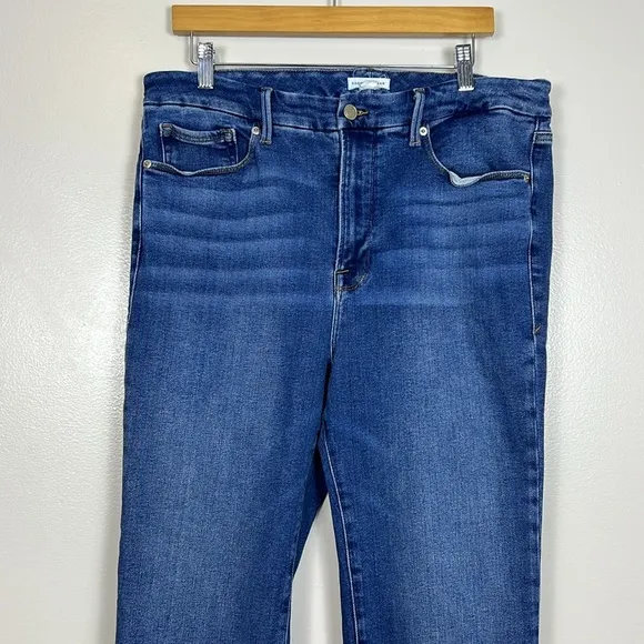 Good American Revolve Legs Straight Jeans in Indigo332 EUC