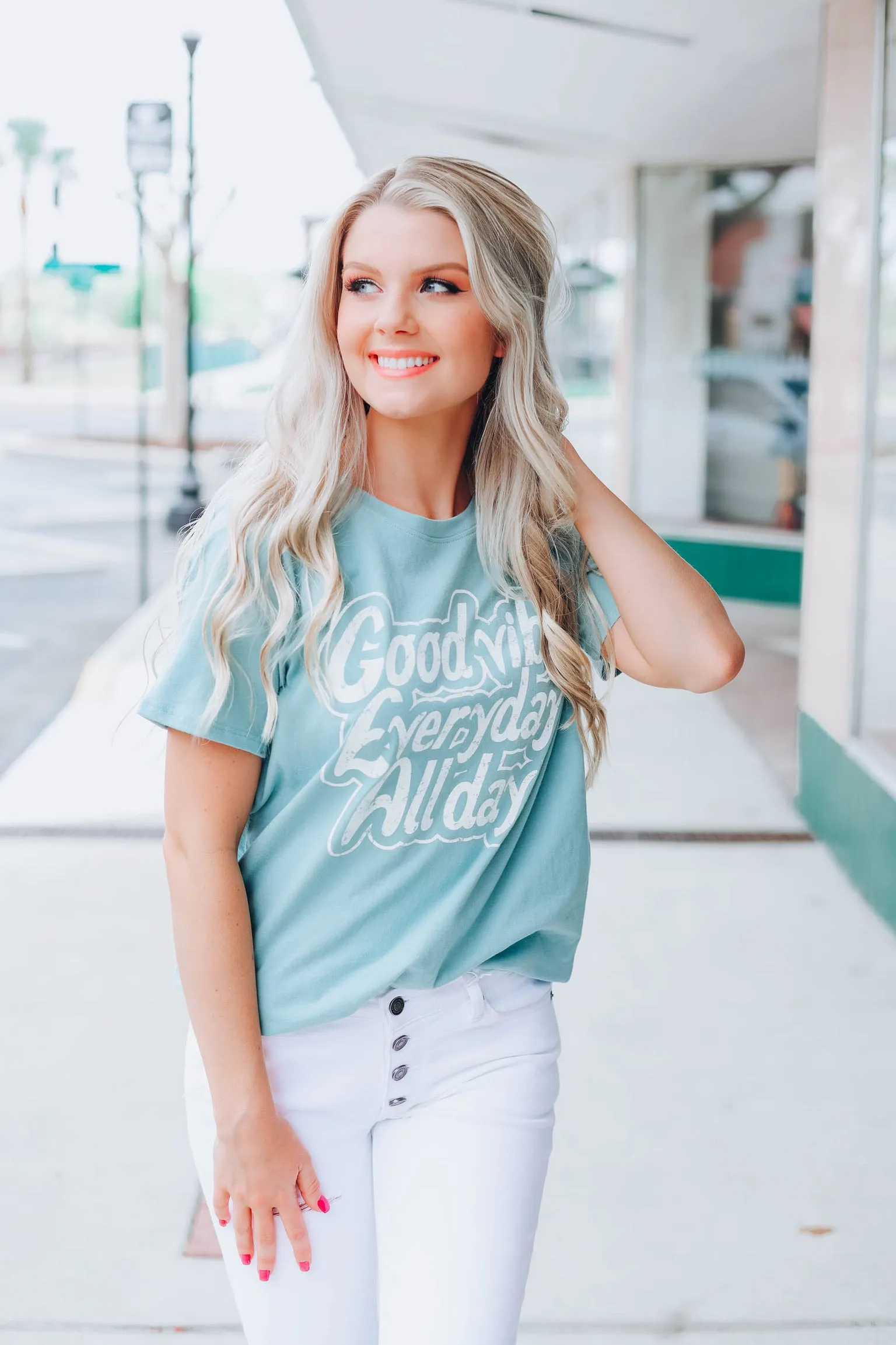 Good Vibe Graphic Tee - Seafoam