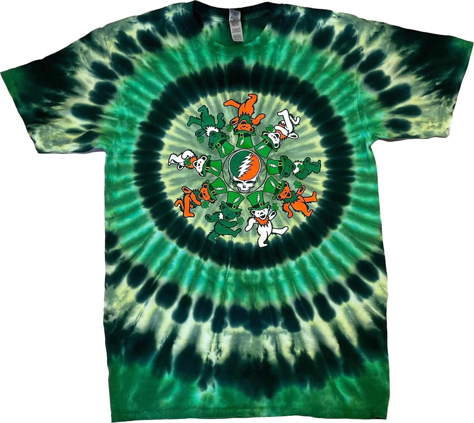 Grateful Dead Irish Bears - Celtic Grateful Dead Dancing Bears shirt - Saint Patrick's Day shirt - Green Grateful Dead shirt - Celtic Dancing Bears tie dye shirt
