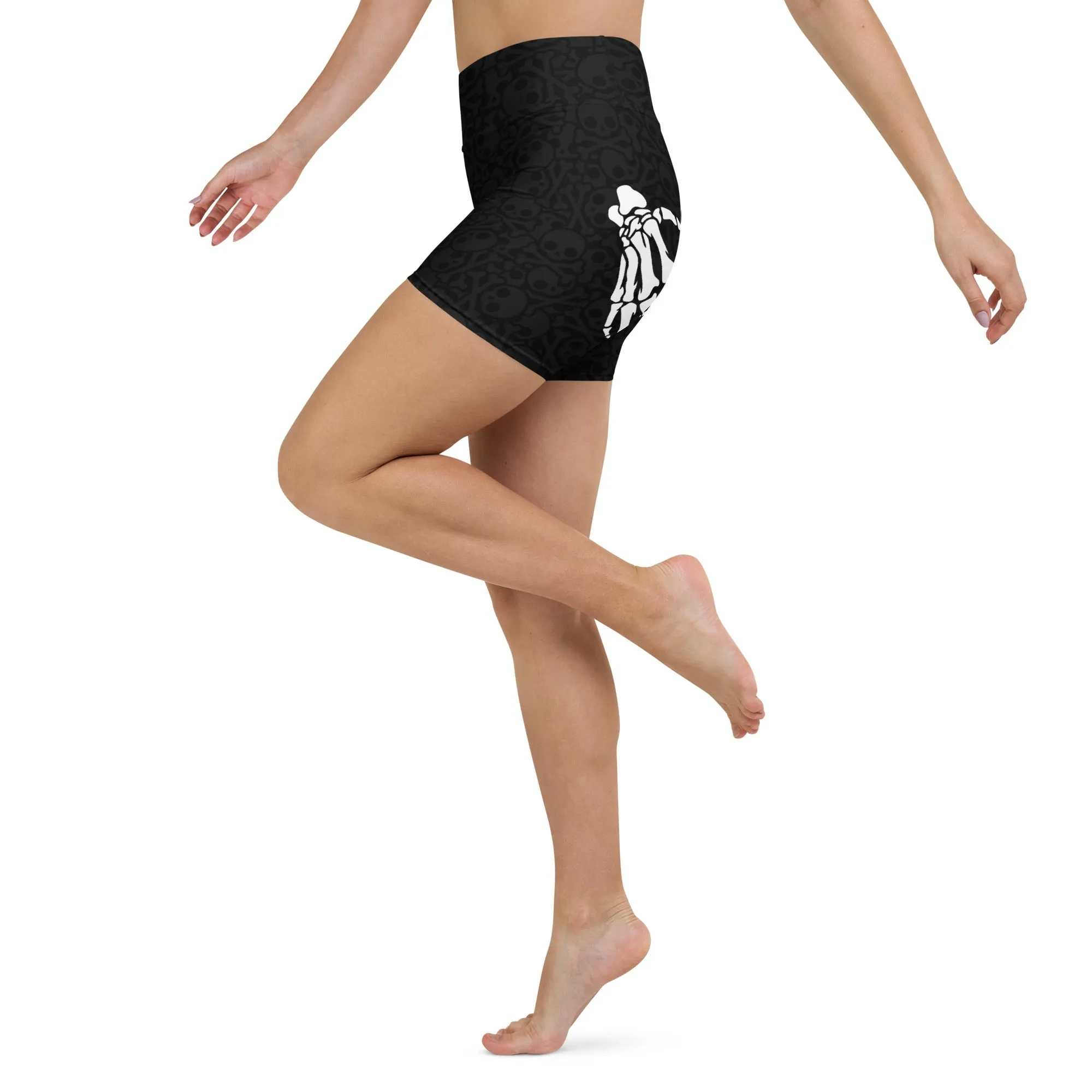 Grave Grip Skeleton Yoga Shorts