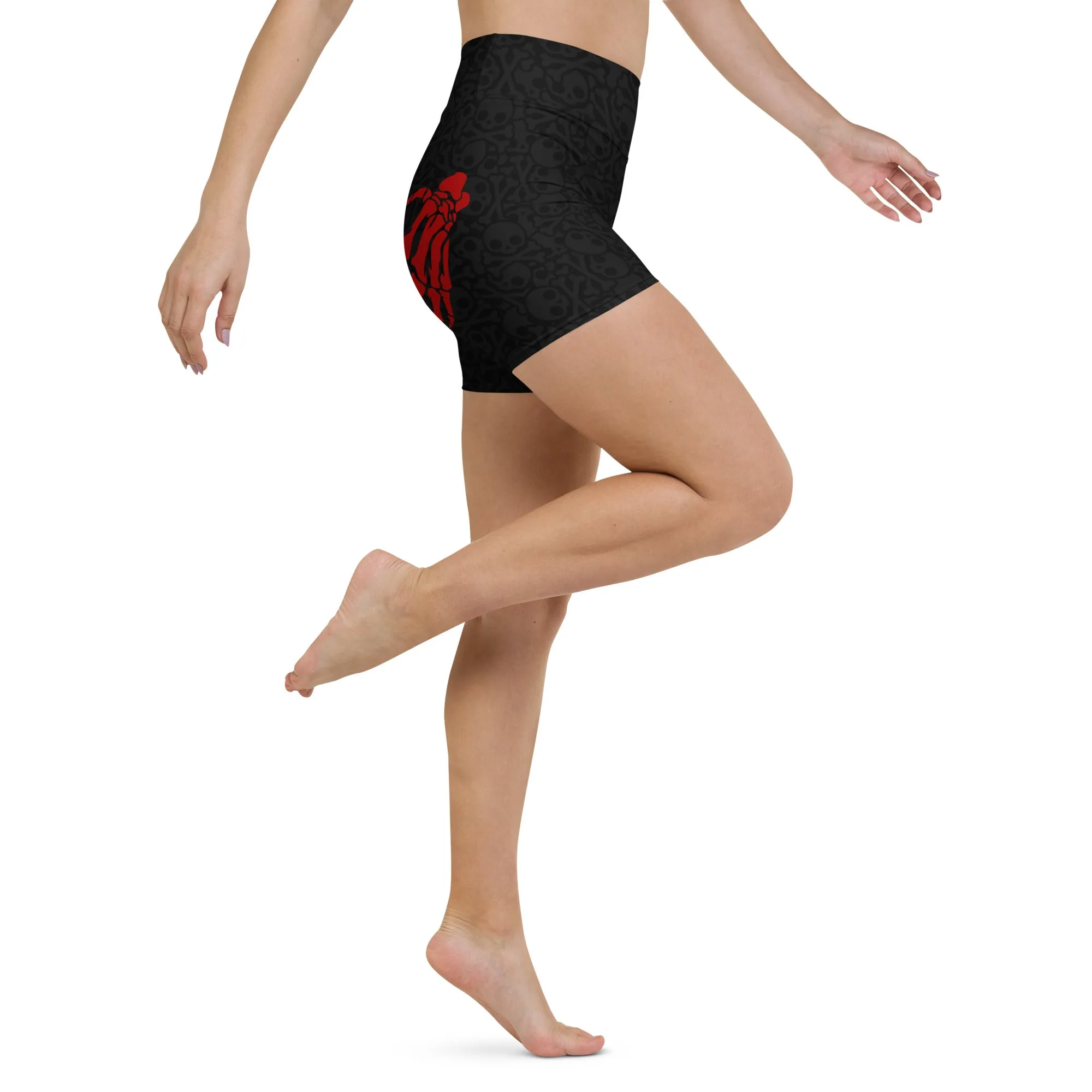 Grave Grip Skeleton Yoga Shorts