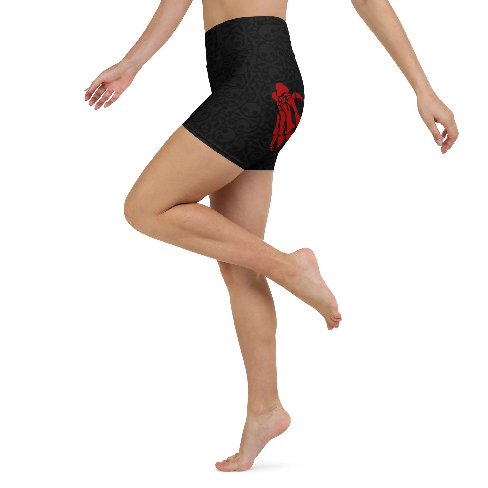 Grave Grip Skeleton Yoga Shorts