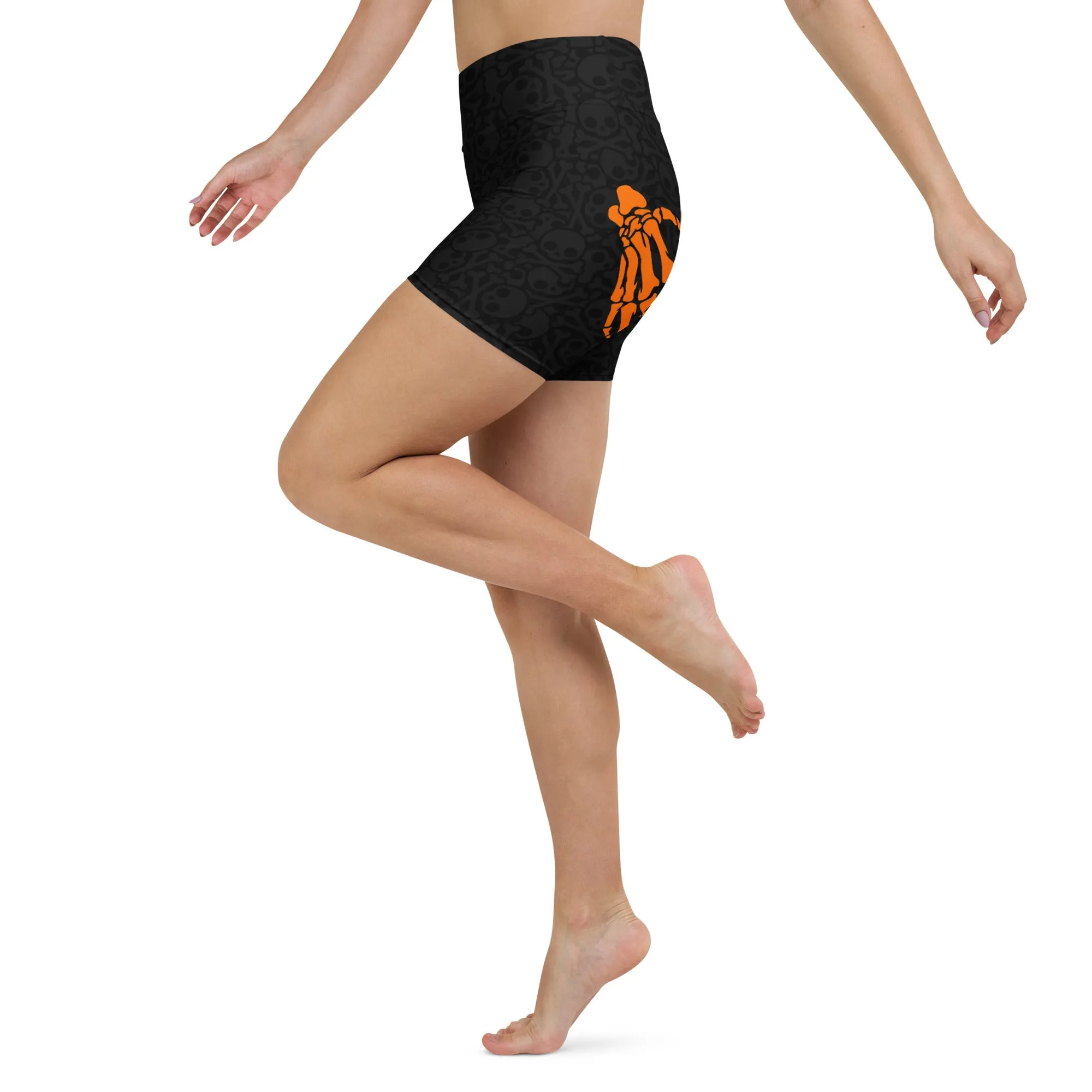 Grave Grip Skeleton Yoga Shorts