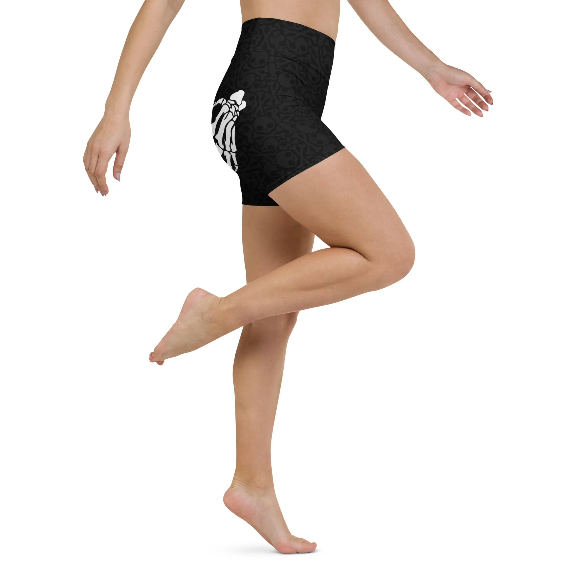 Grave Grip Skeleton Yoga Shorts