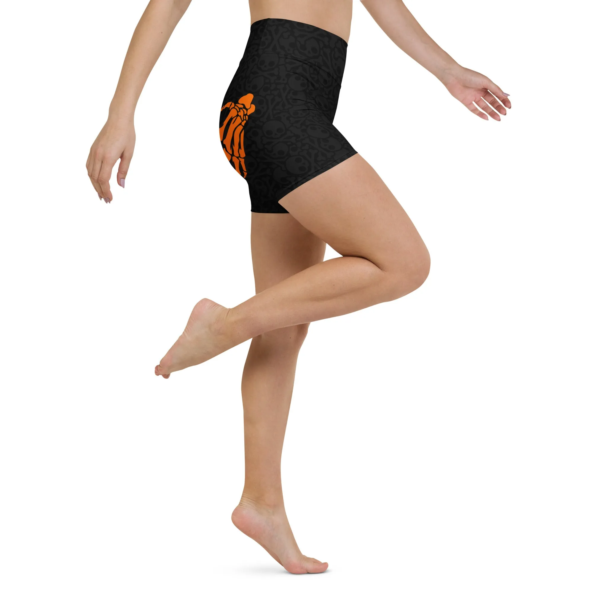 Grave Grip Skeleton Yoga Shorts