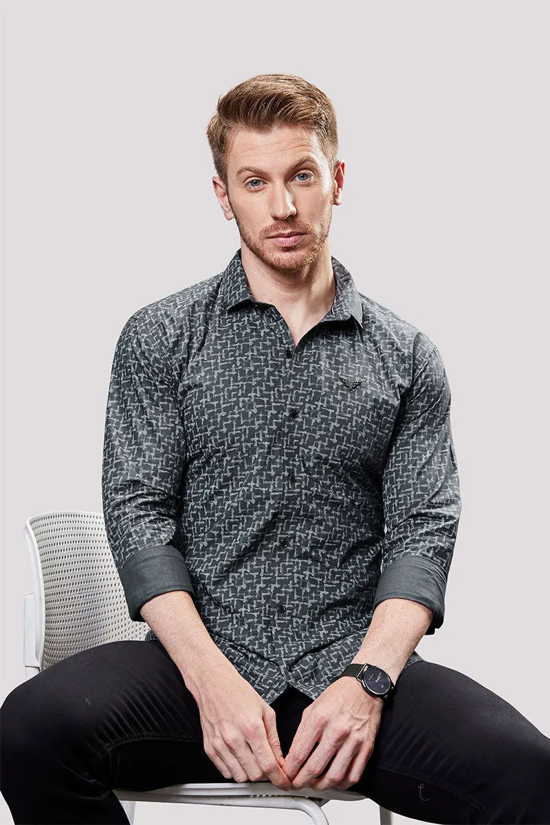 Grayson Grey Printed Shirt