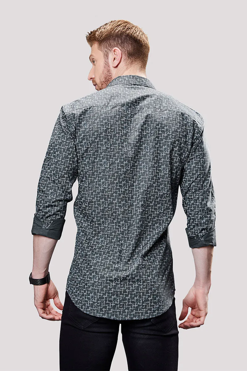 Grayson Grey Printed Shirt
