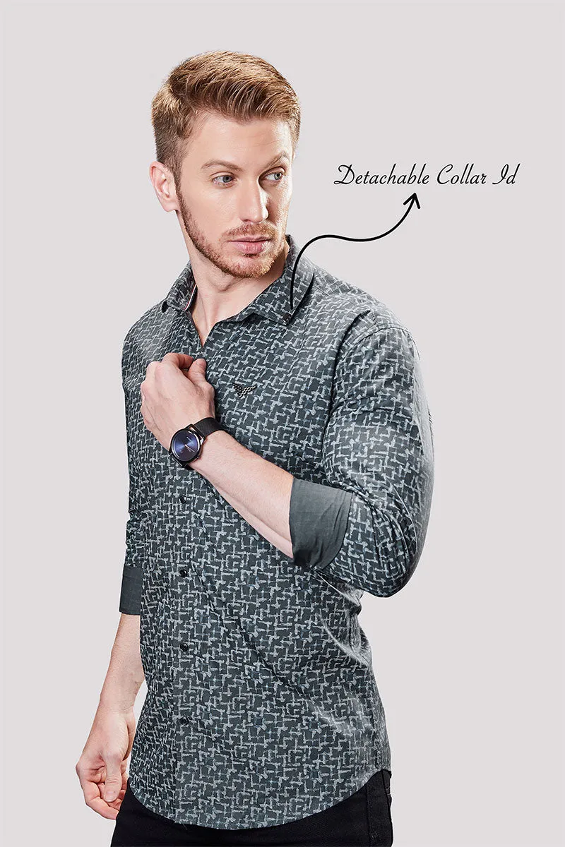 Grayson Grey Printed Shirt